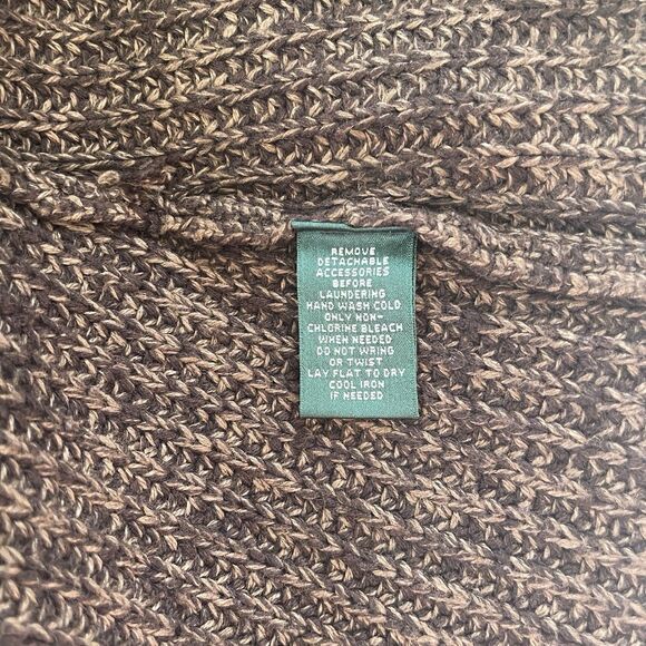 Ralph Lauren Mottled Brown Tan Silk Cashmere Cap Sleeve Sweater Open Front 2X - Picture 6 of 7